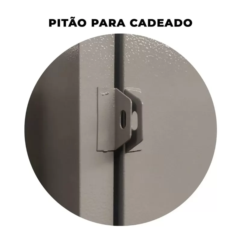GRP-4 Chapa 26 – Roupeiro de aço 4 portas | Pitão p/ cadeado
