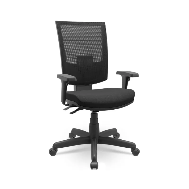Cadeira Diretor Flash - Encosto Em Tela - Ergonomica - NR17 - Back Plax - Base Padrão - Braços Ajustáveis Em PP - Plaxmetal